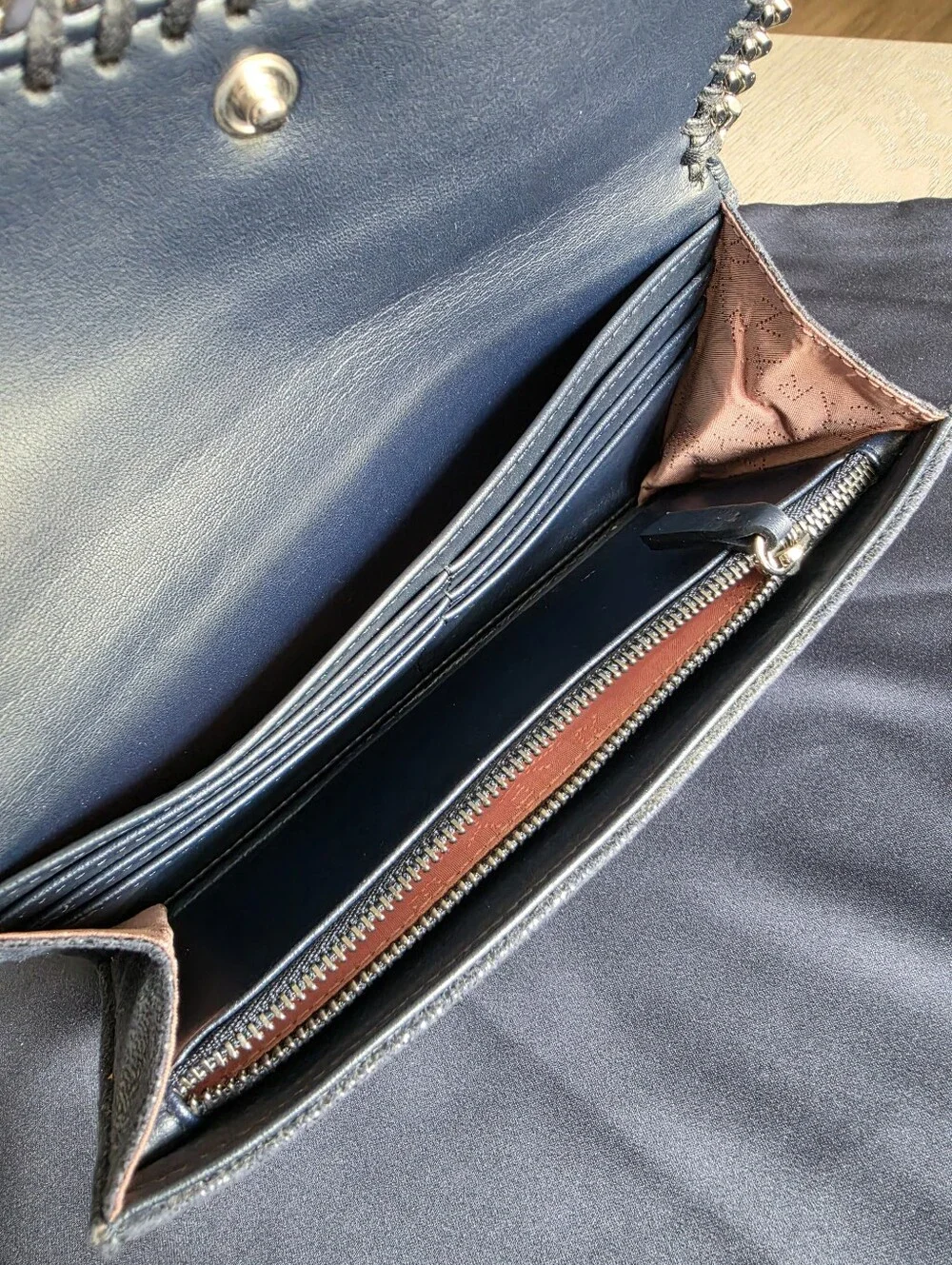 Authentic Stella Mccartney Navy Blue Wallet